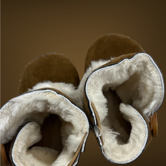 Furry Boots with Button Detail—12-18 months Brown - Picture 7 of 12